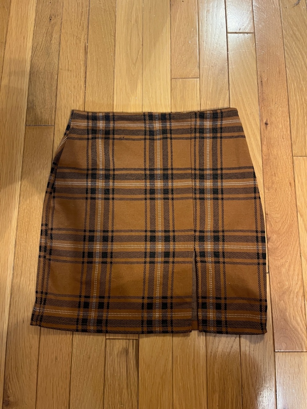 Eclipse brown plaid mini skirt